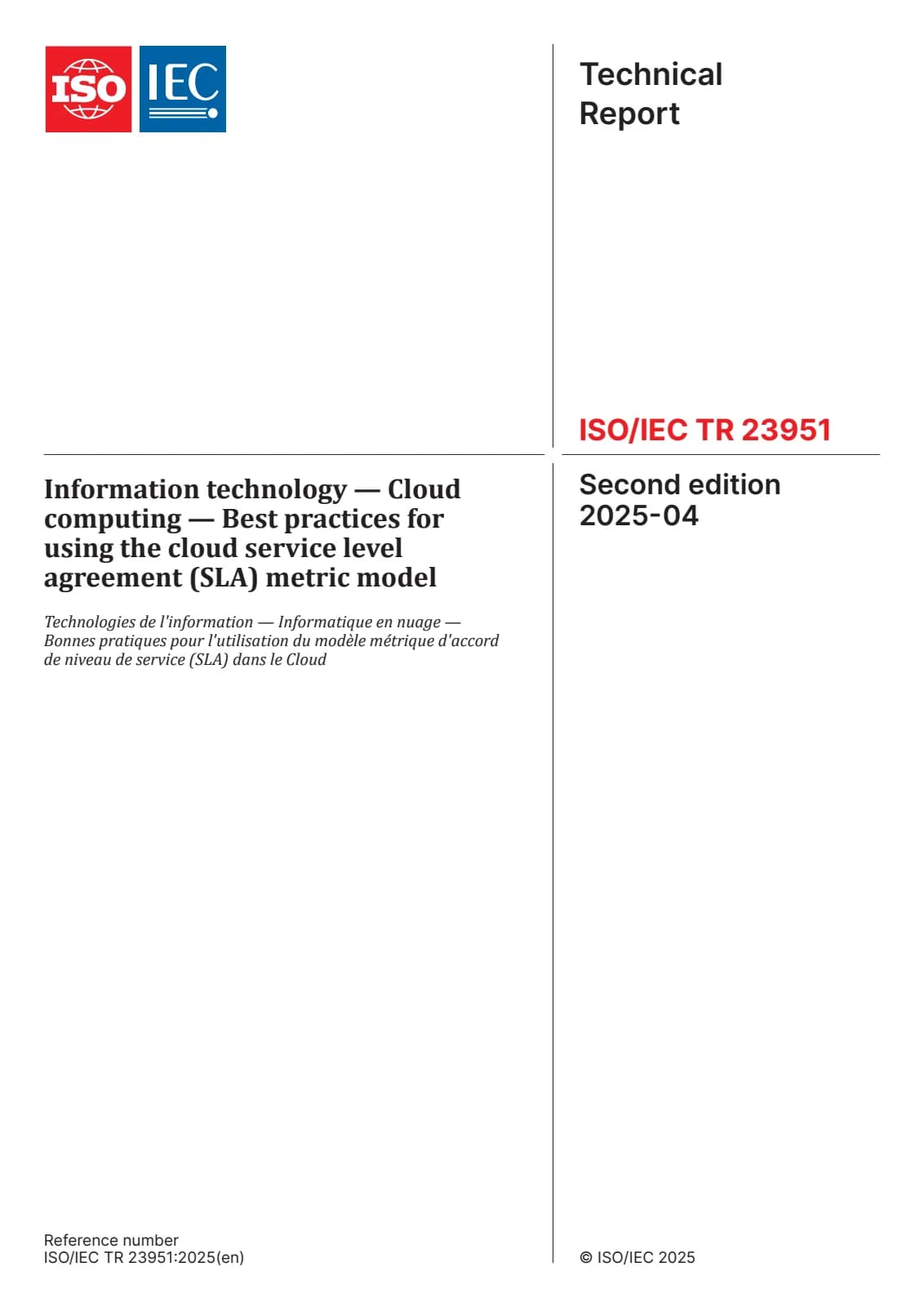 Первая страница стандарта ISO/IEC TR 23951:2025