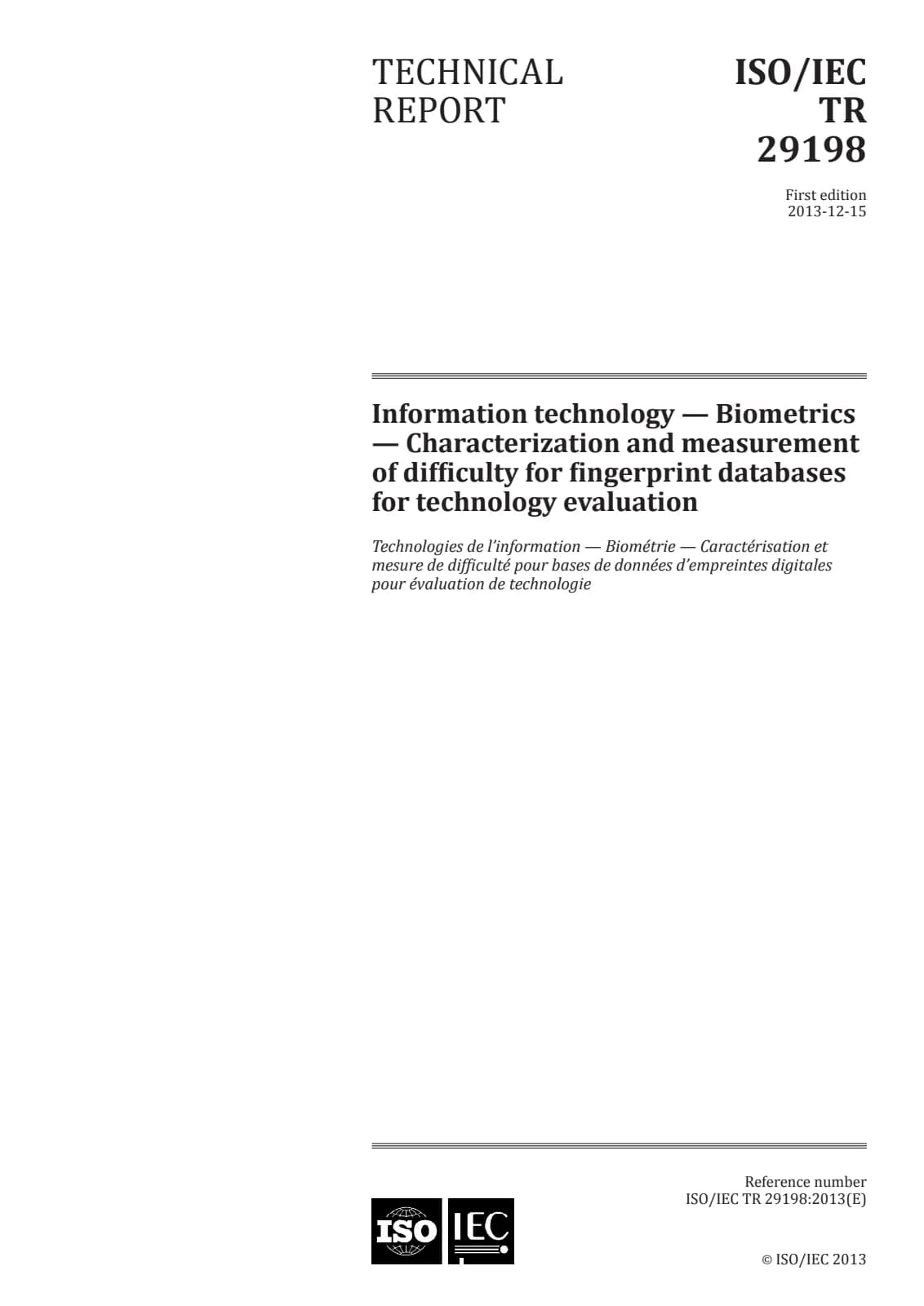 Первая страница стандарта ISO/IEC TR 29198:2013