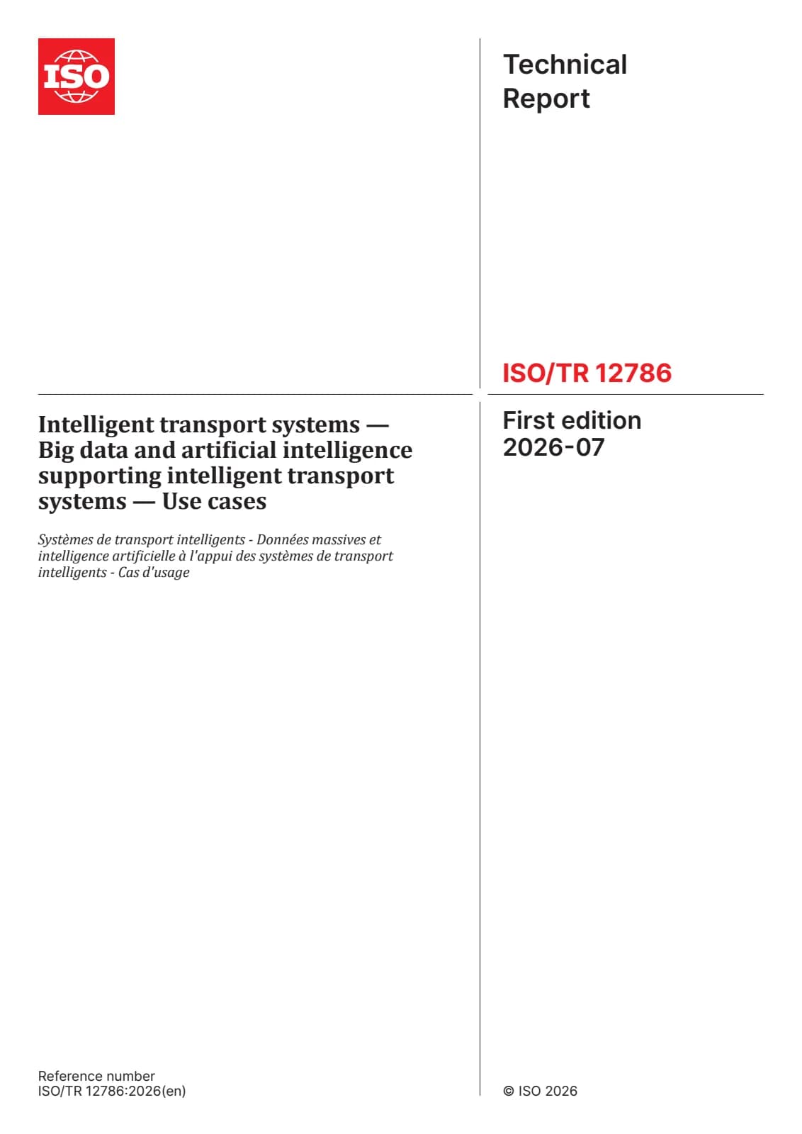 Первая страница стандарта ISO/TR 12786:2026