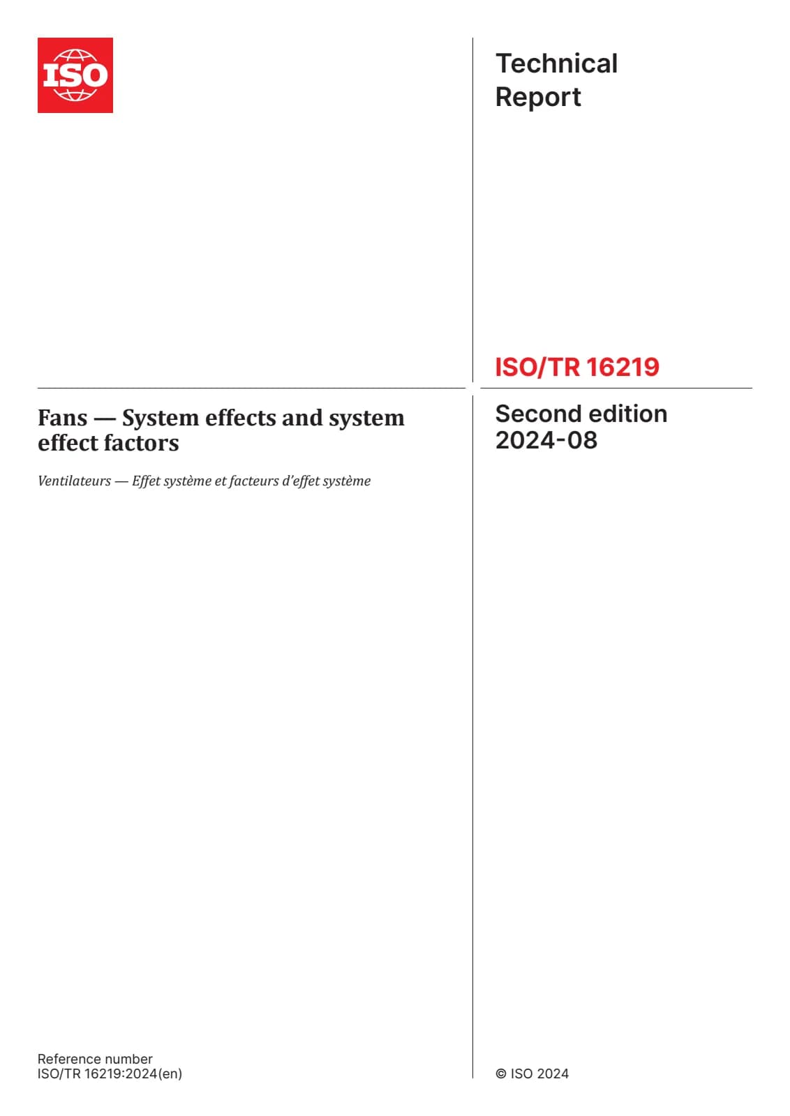 Первая страница стандарта ISO/TR 16219:2024
