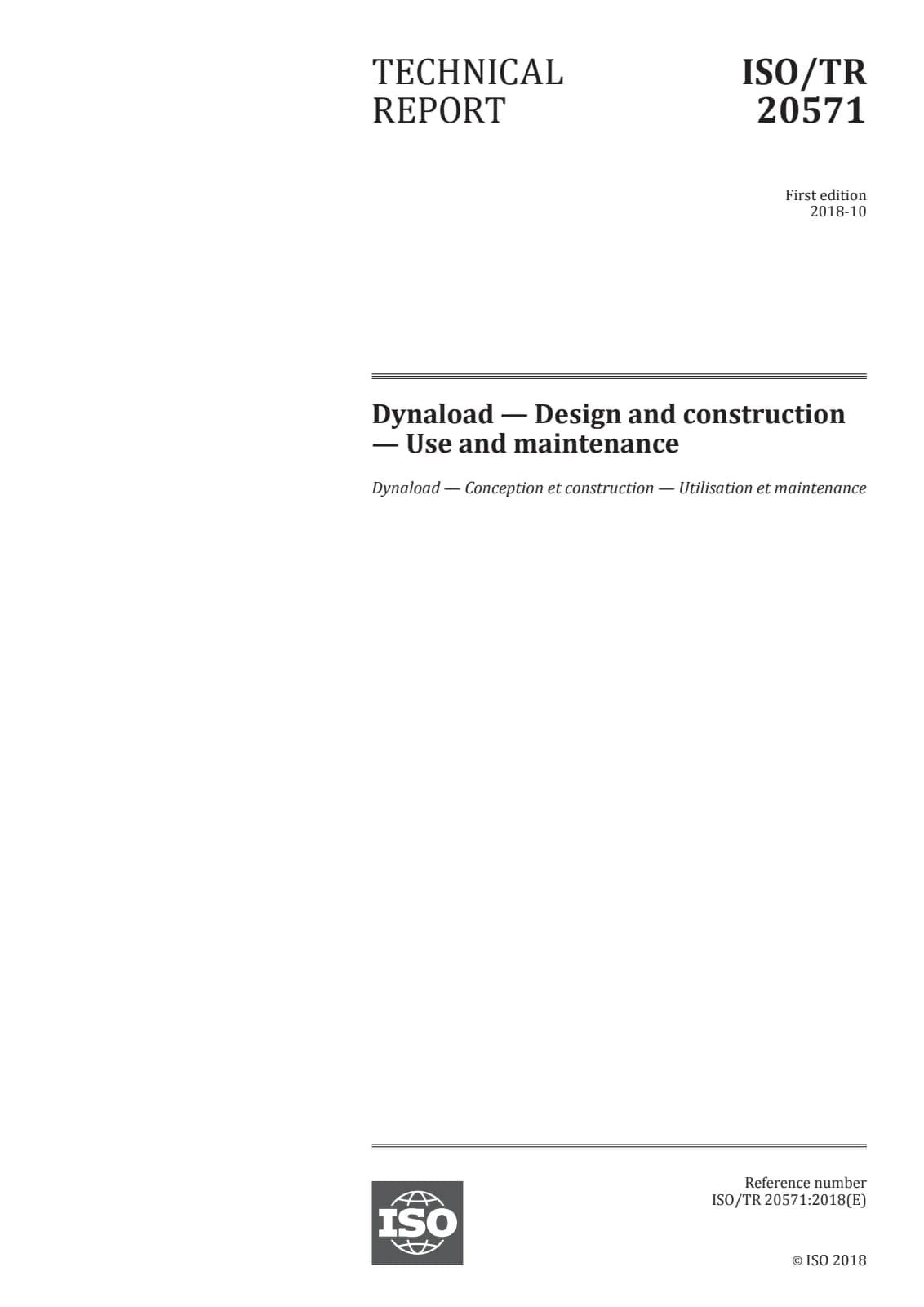 Первая страница стандарта ISO/TR 20571:2018