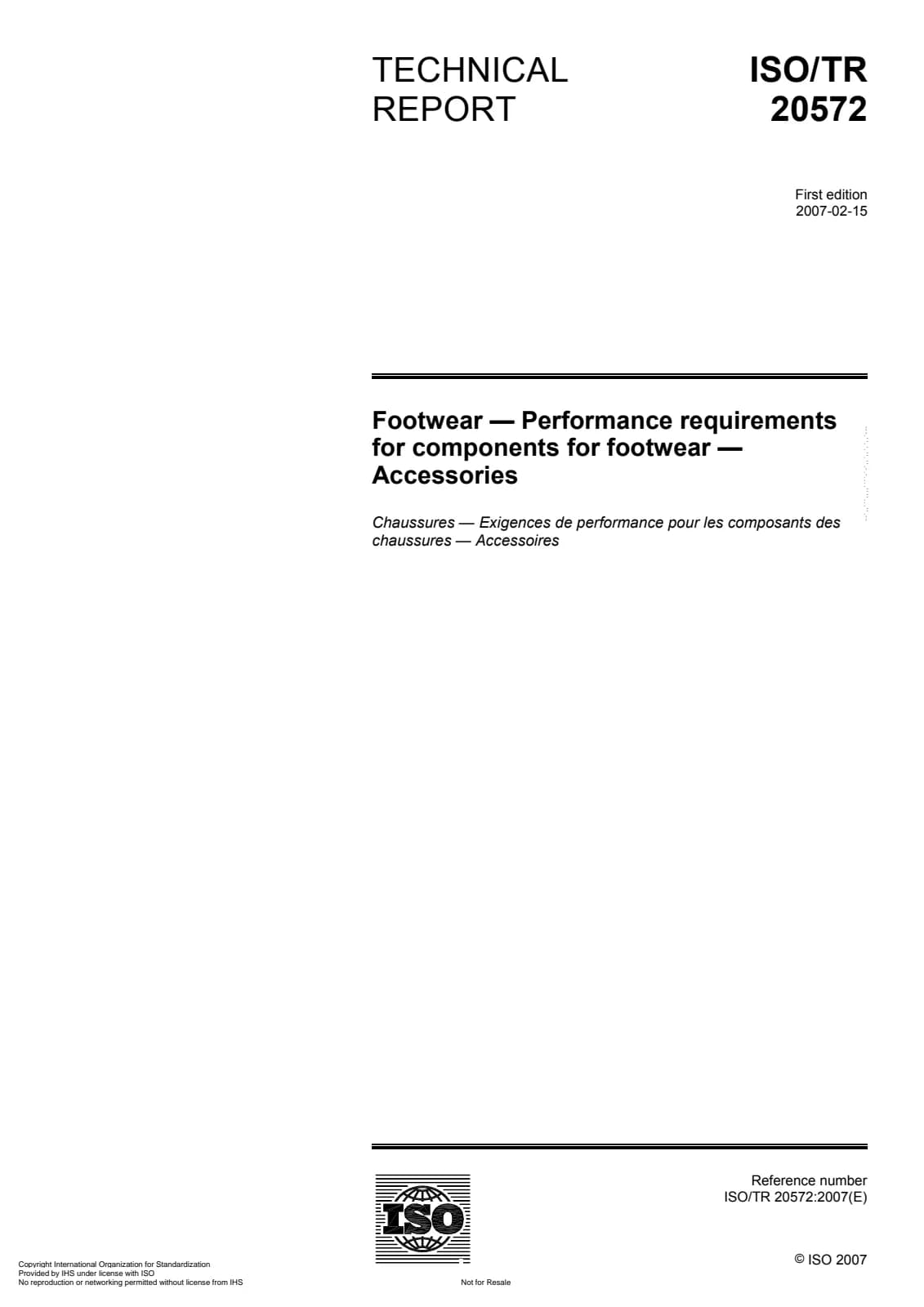 Первая страница стандарта ISO/TR 20572:2007