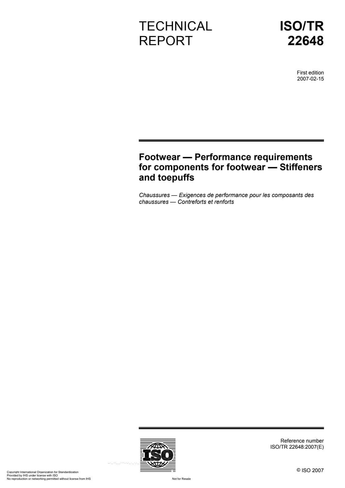 Первая страница стандарта ISO/TR 22648:2007
