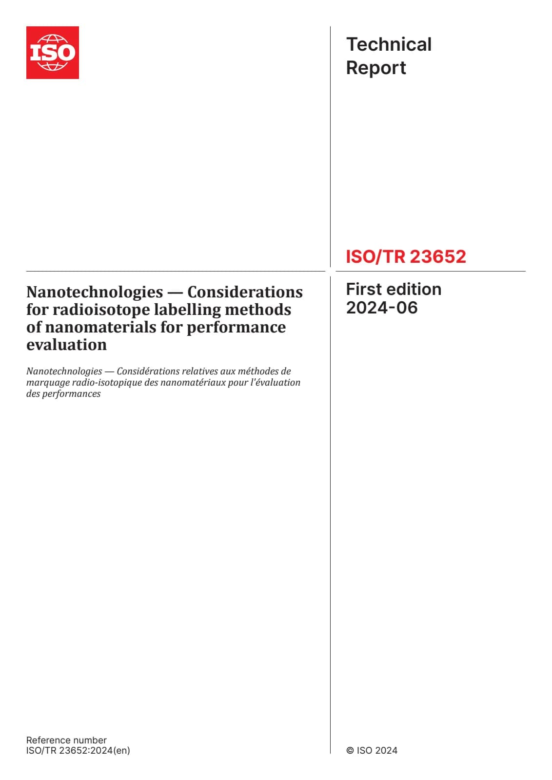 Первая страница стандарта ISO/TR 23652:2024