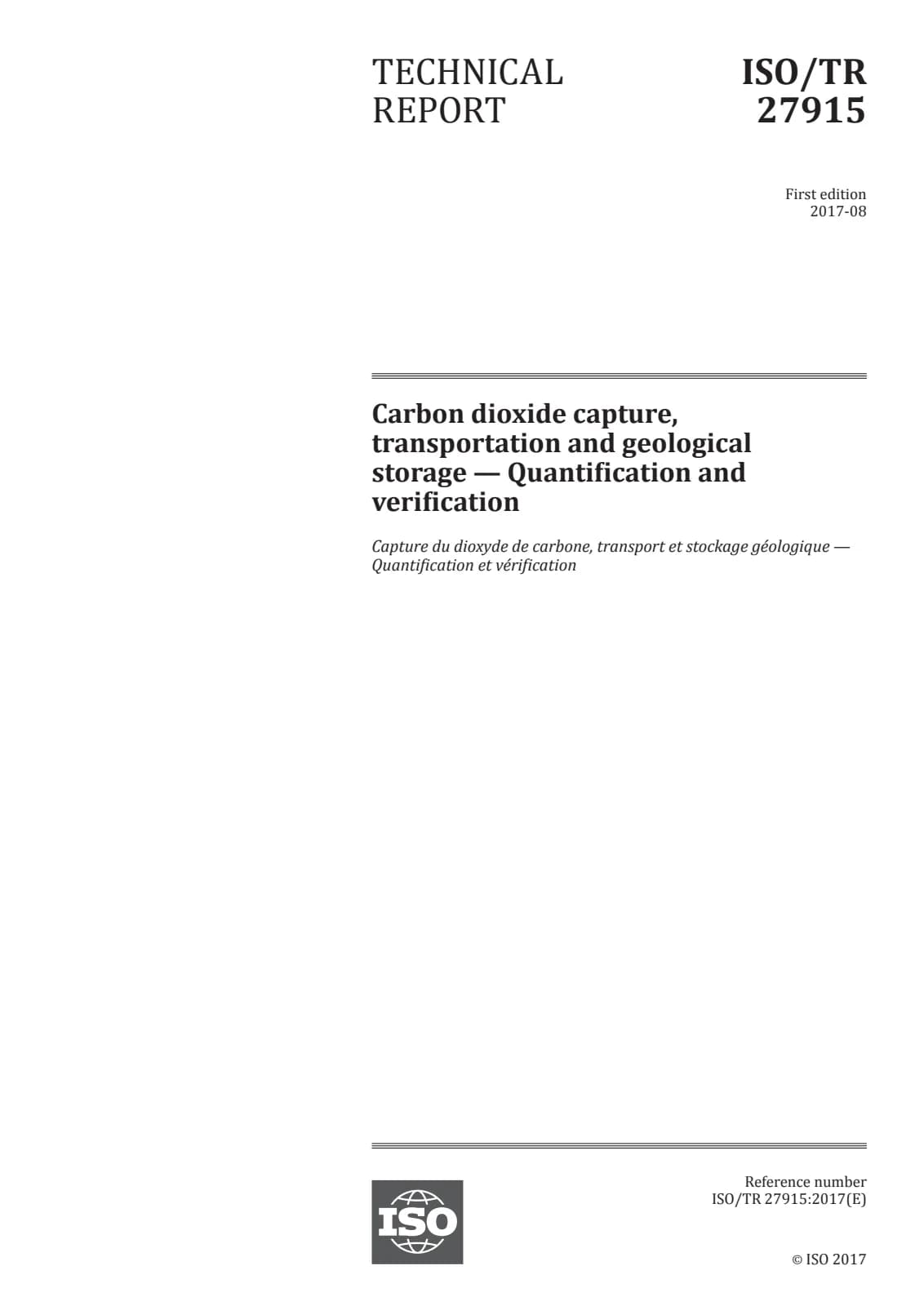 Первая страница стандарта ISO/TR 27915:2017