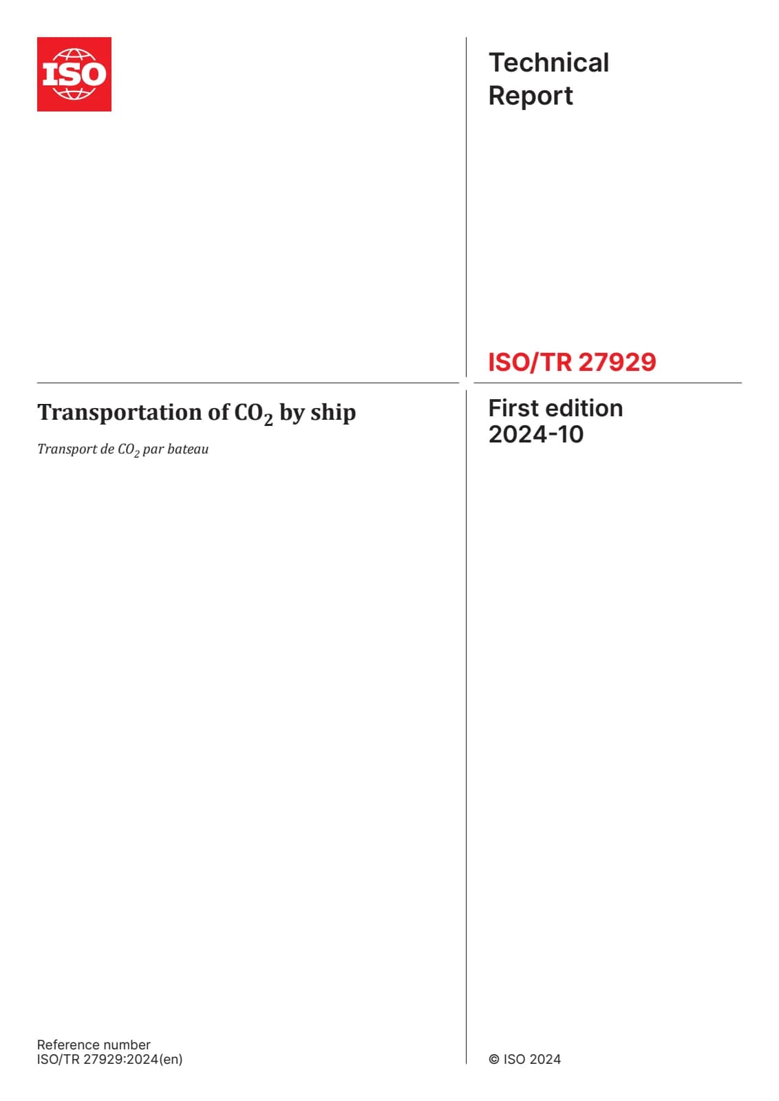 Первая страница стандарта ISO/TR 27929:2024