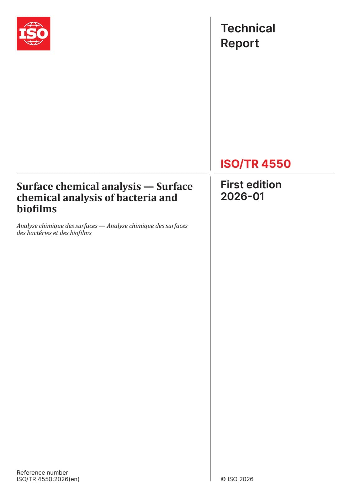 Первая страница стандарта ISO/TR 4550:2026