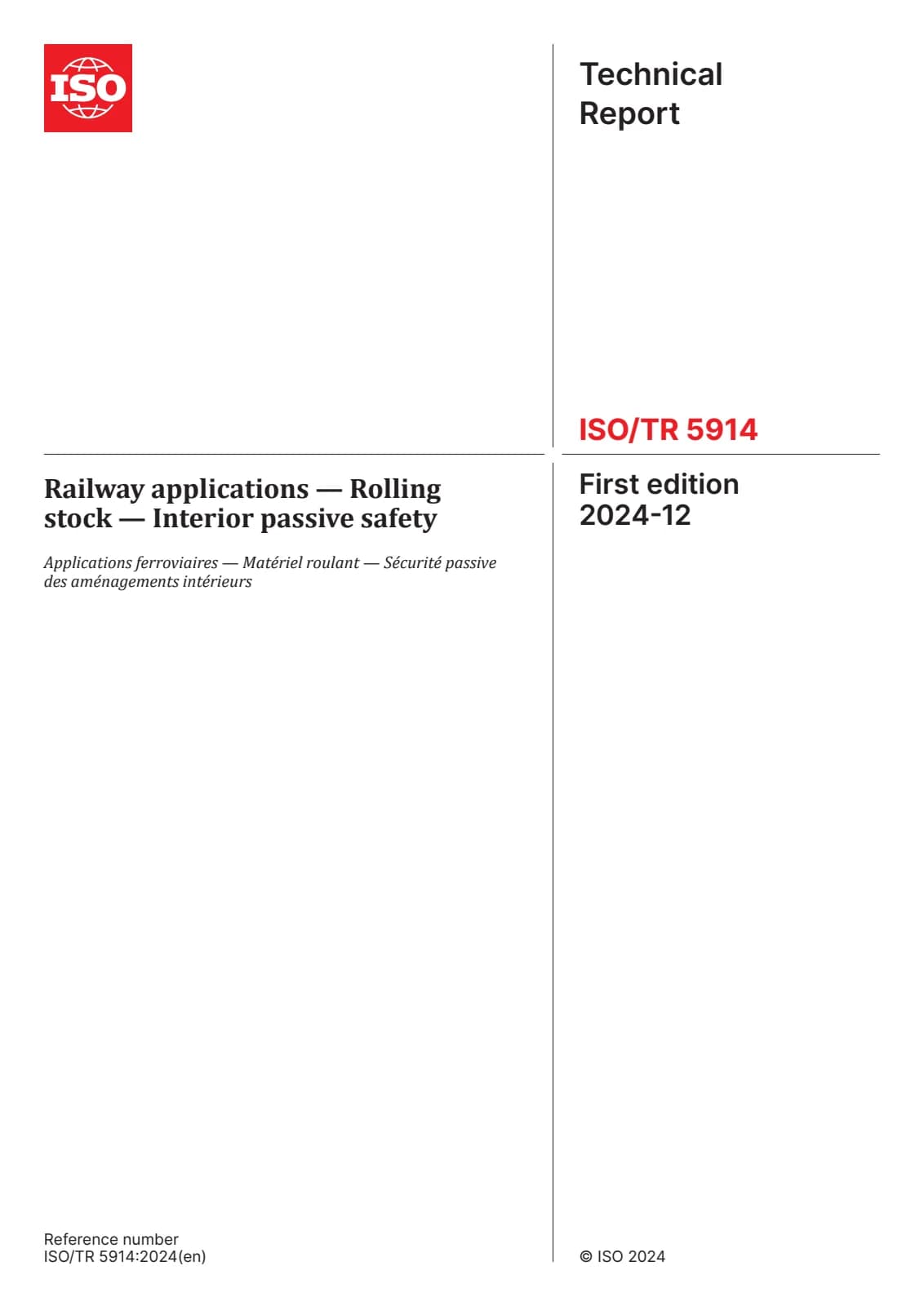 Первая страница стандарта ISO/TR 5914:2024