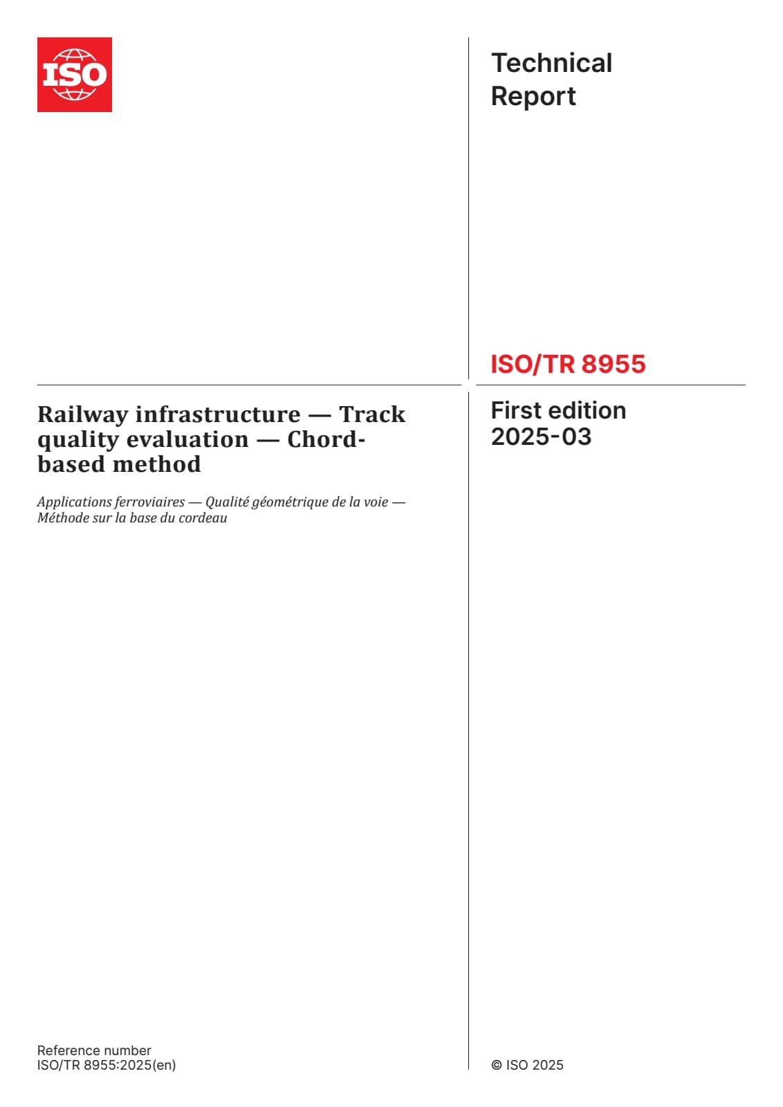 Первая страница стандарта ISO/TR 8955:2025