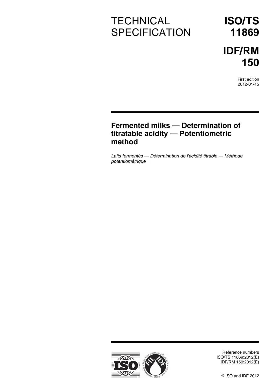 Первая страница стандарта ISO/TS 11869:2012