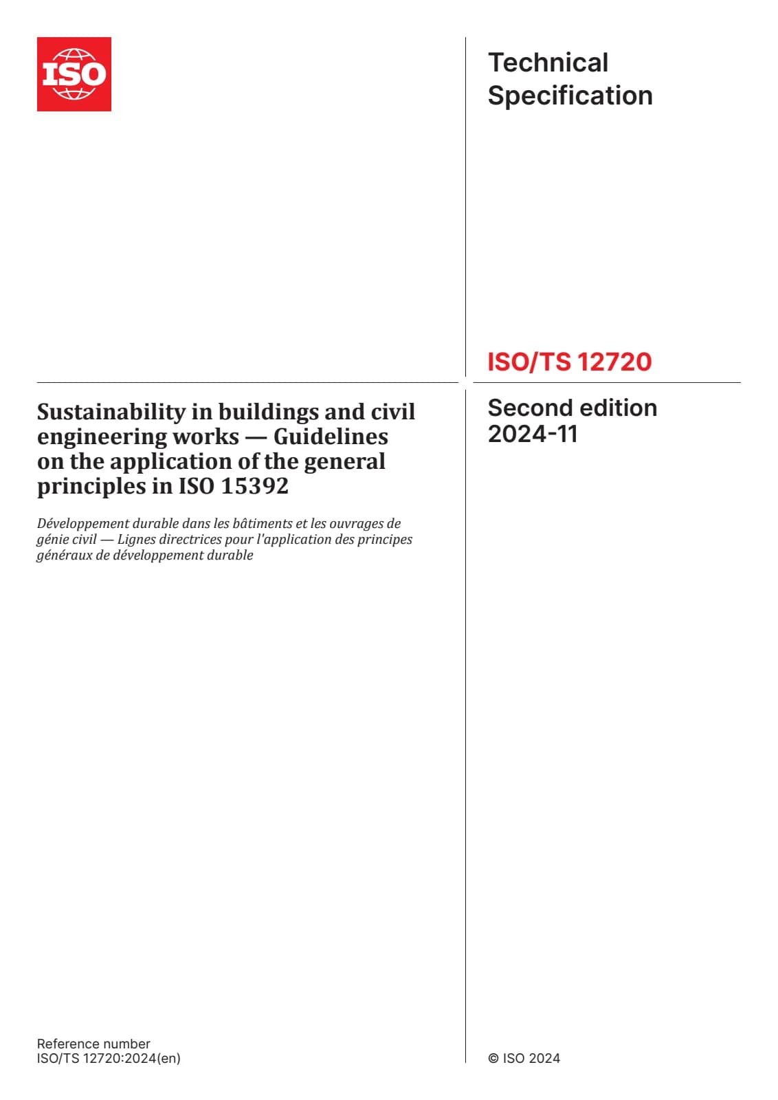 Первая страница стандарта ISO/TS 12720:2024