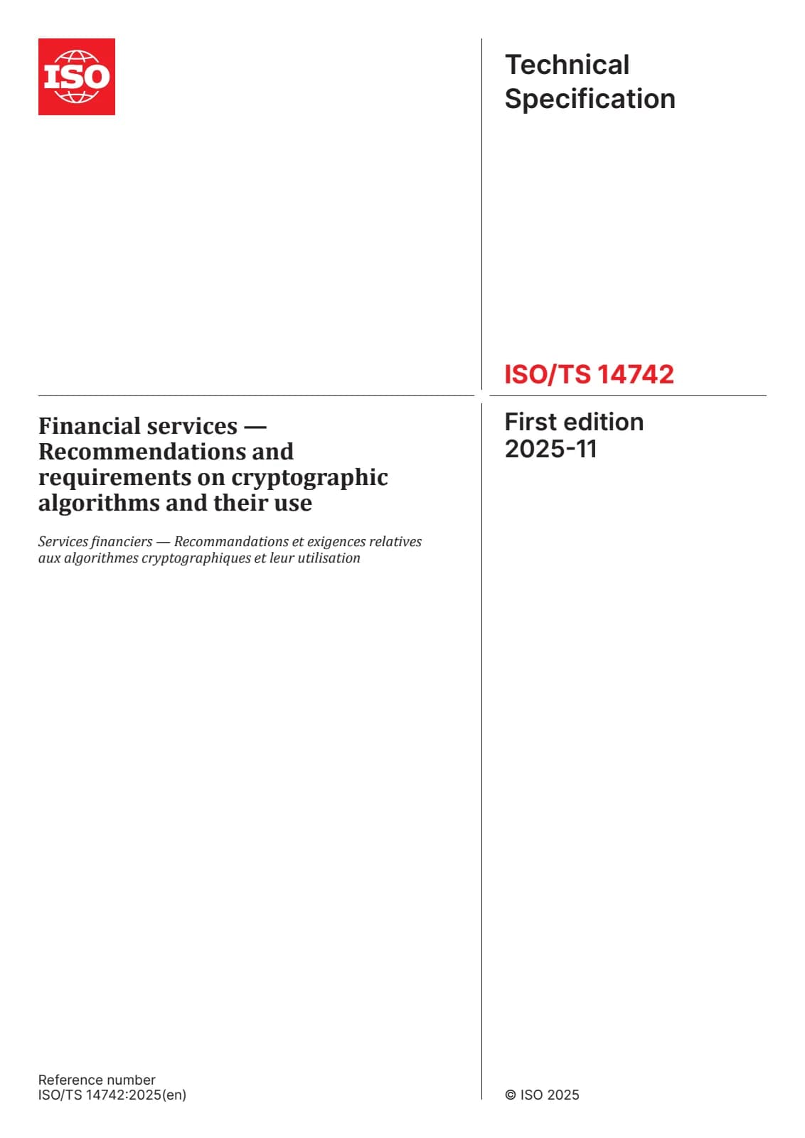 Первая страница стандарта ISO/TS 14742:2025
