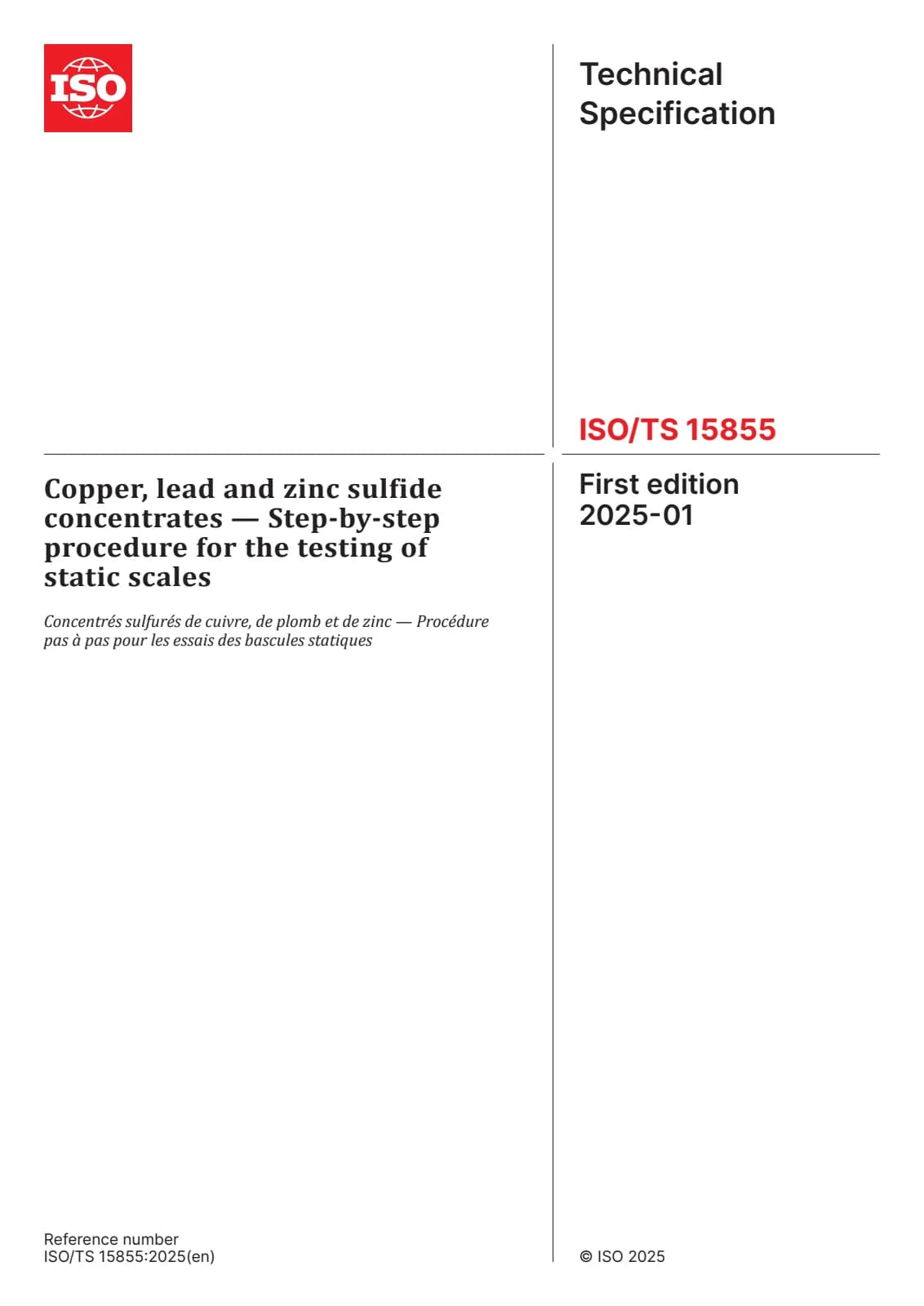 Первая страница стандарта ISO/TS 15855:2025