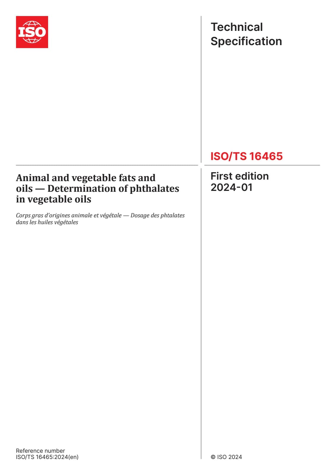 Первая страница стандарта ISO/TS 16465:2024