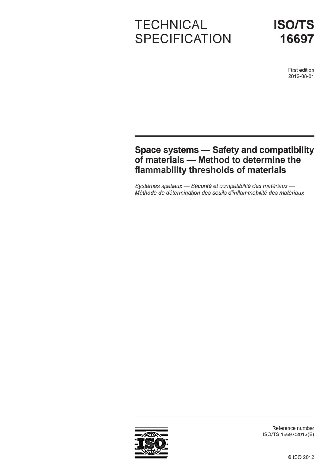 Первая страница стандарта ISO/TS 16697:2012