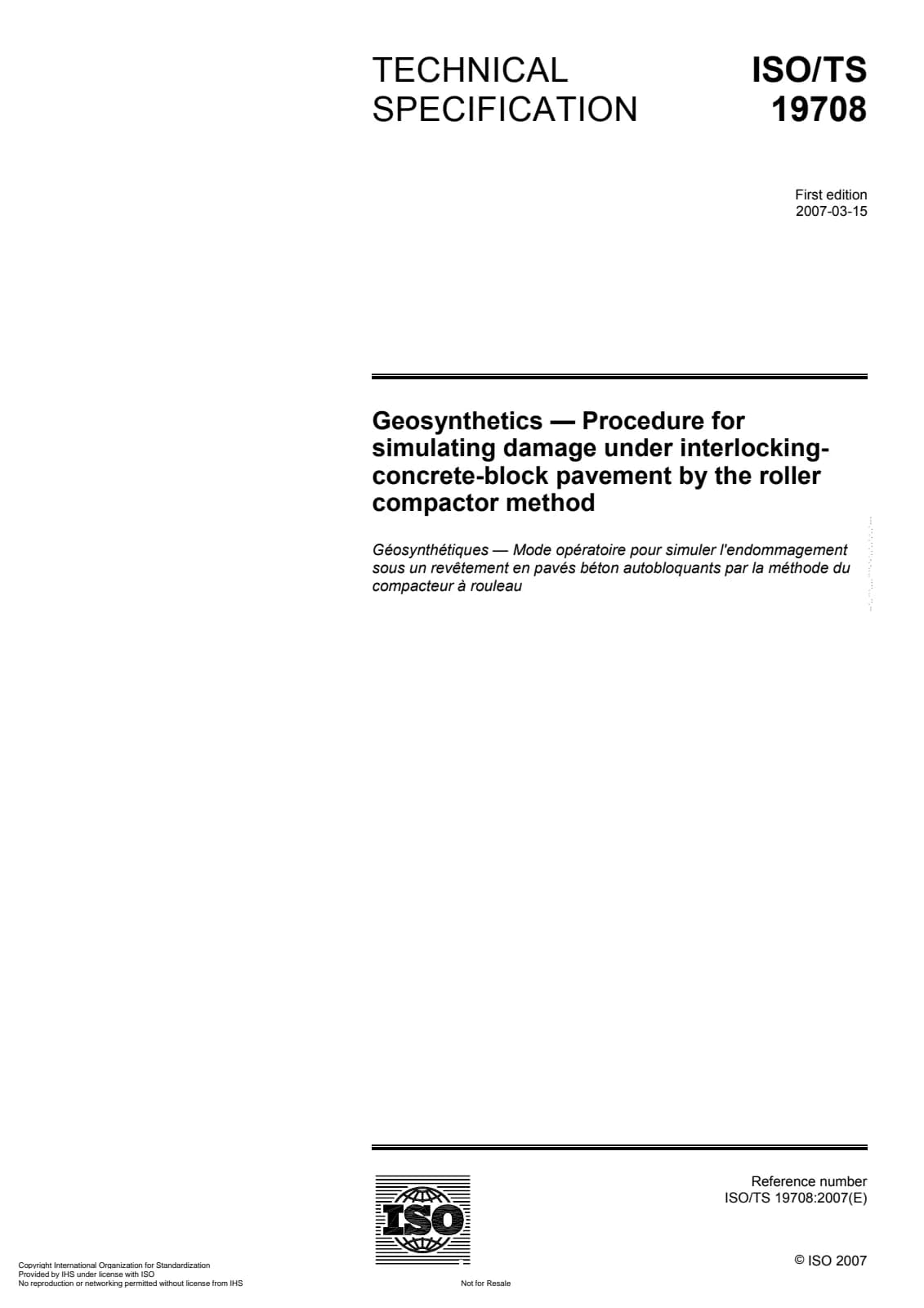 Первая страница стандарта ISO/TS 19708:2007