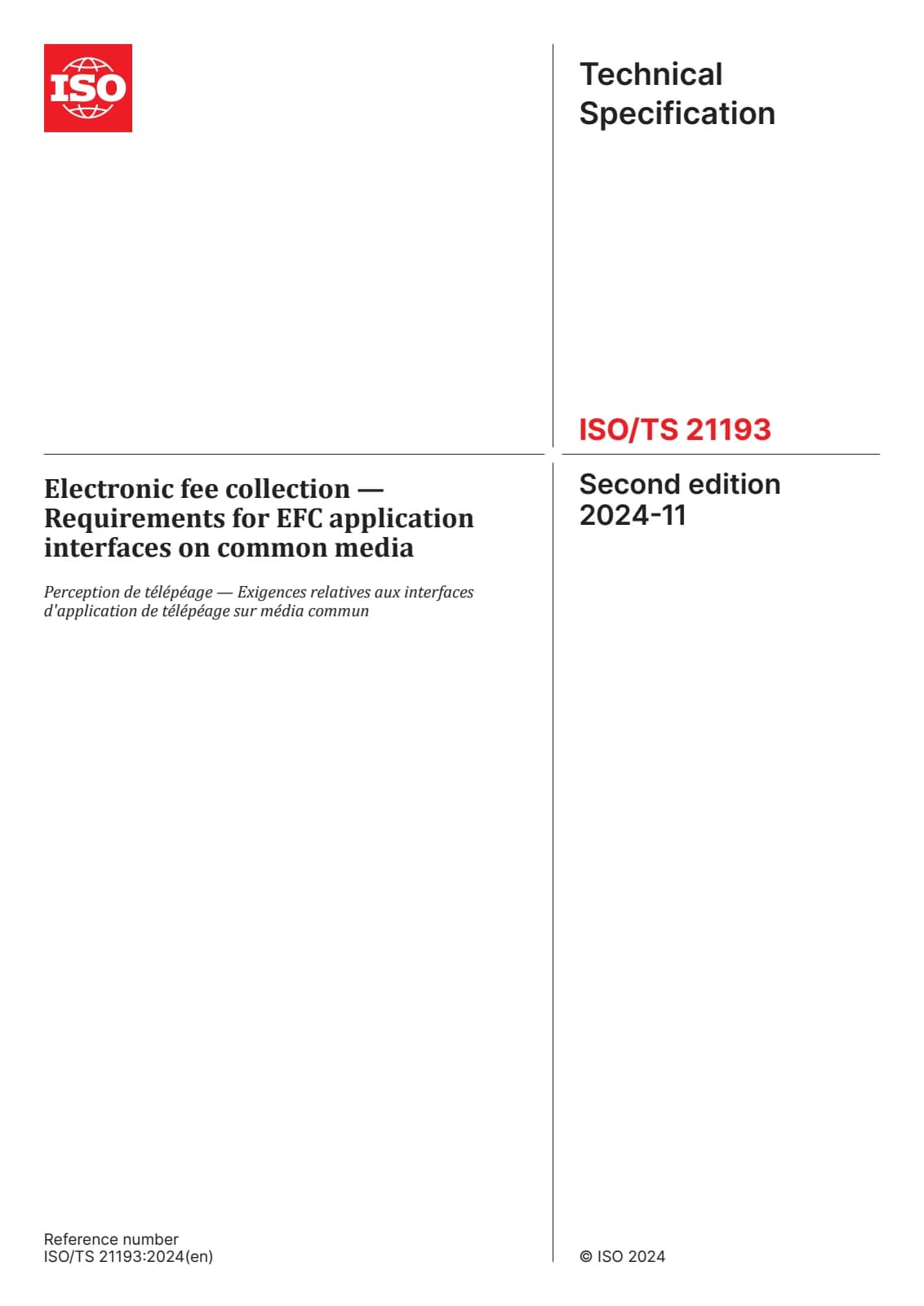 Первая страница стандарта ISO/TS 21193:2024