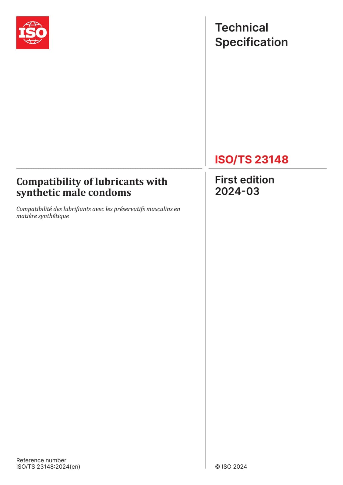Первая страница стандарта ISO/TS 23148:2024