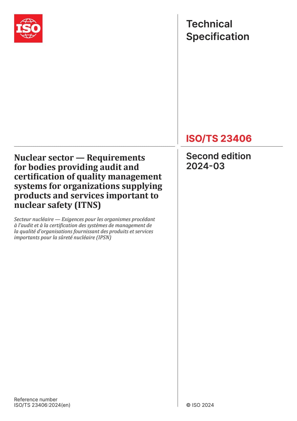Первая страница стандарта ISO/TS 23406:2024