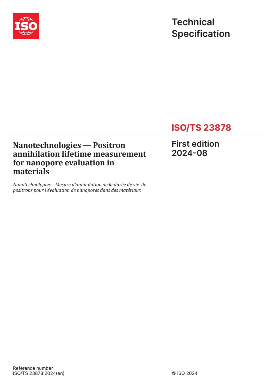 Первая страница стандарта ISO/TS 23878:2024