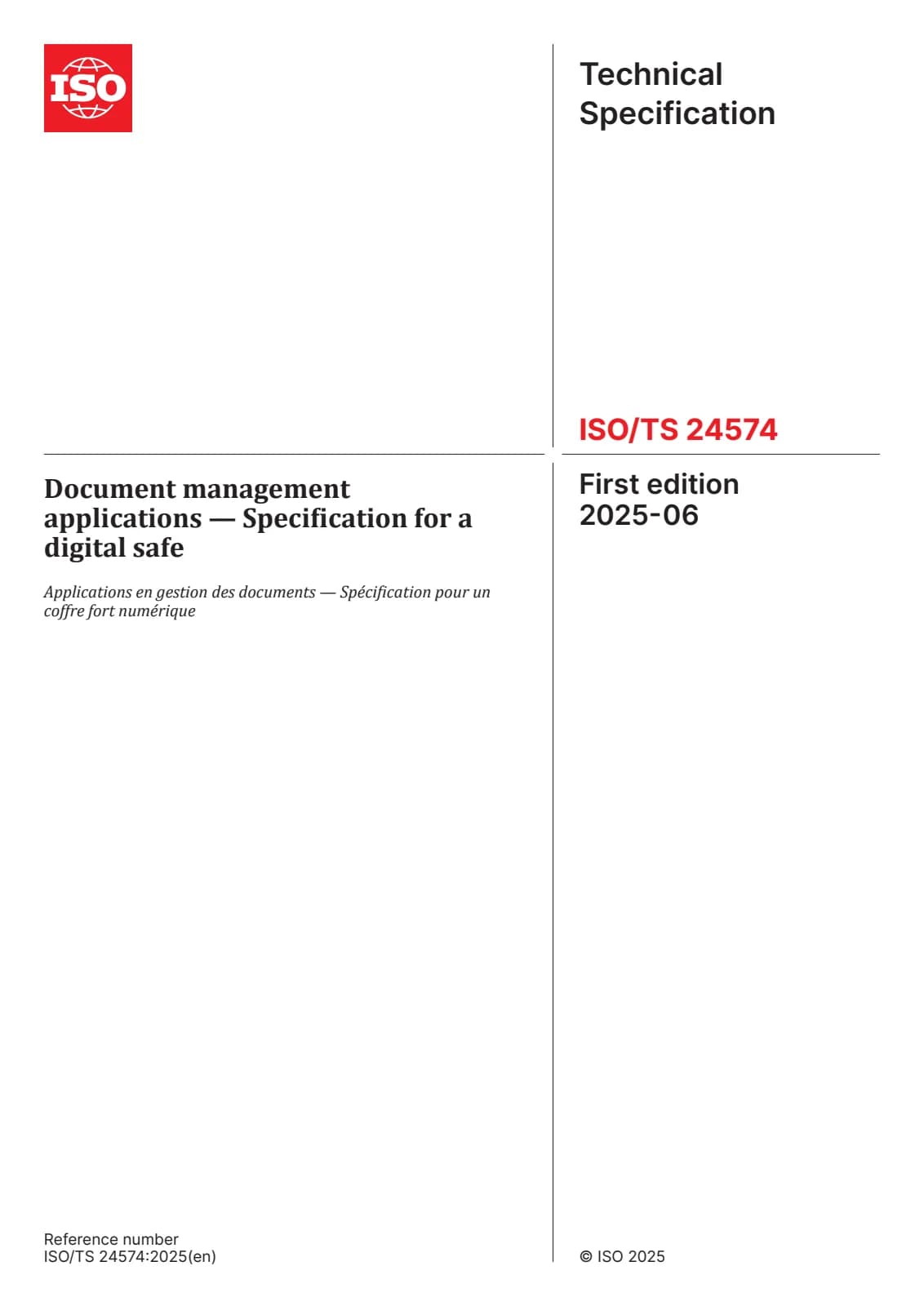 Первая страница стандарта ISO/TS 24574:2025