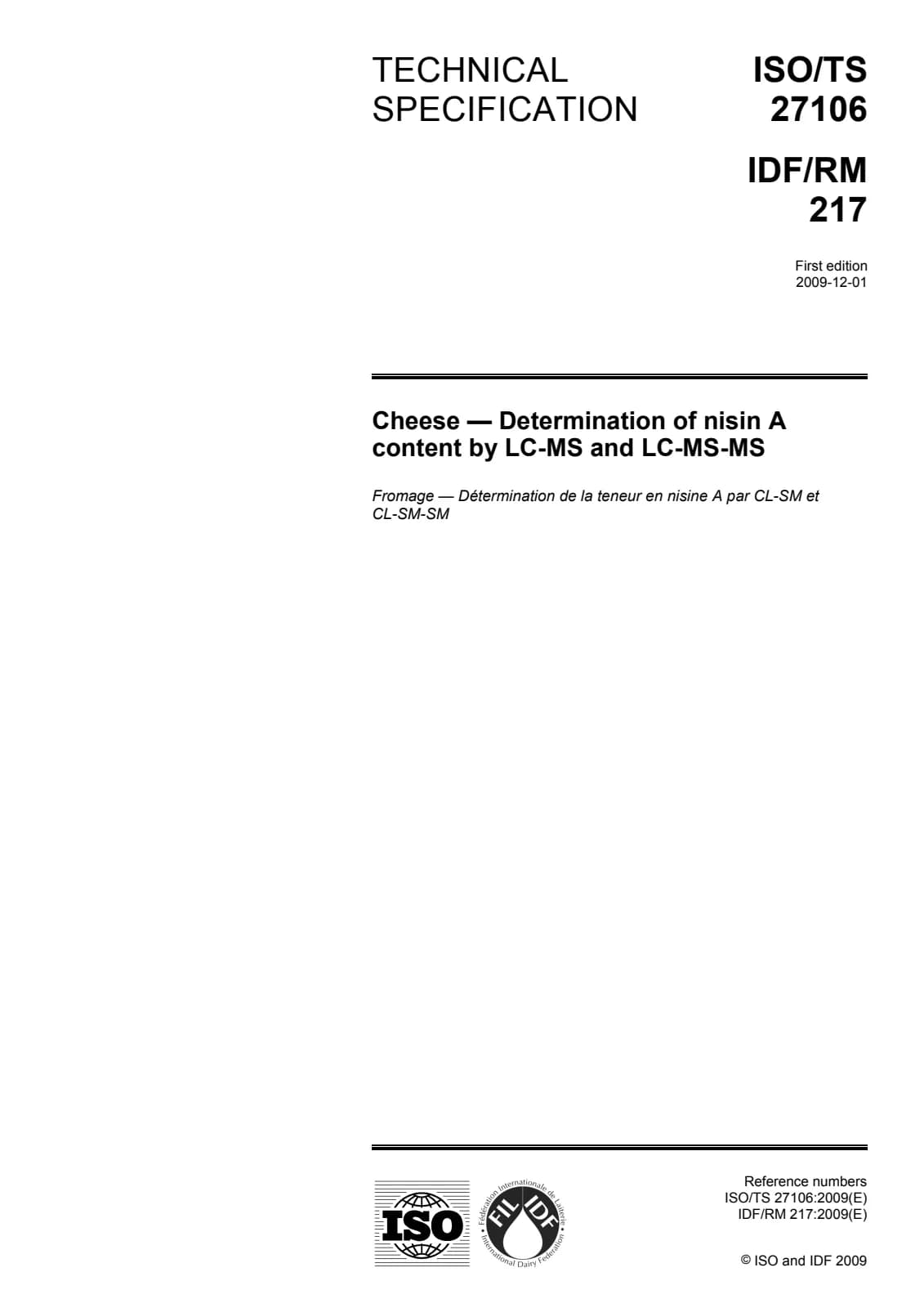 Первая страница стандарта ISO/TS 27106:2009