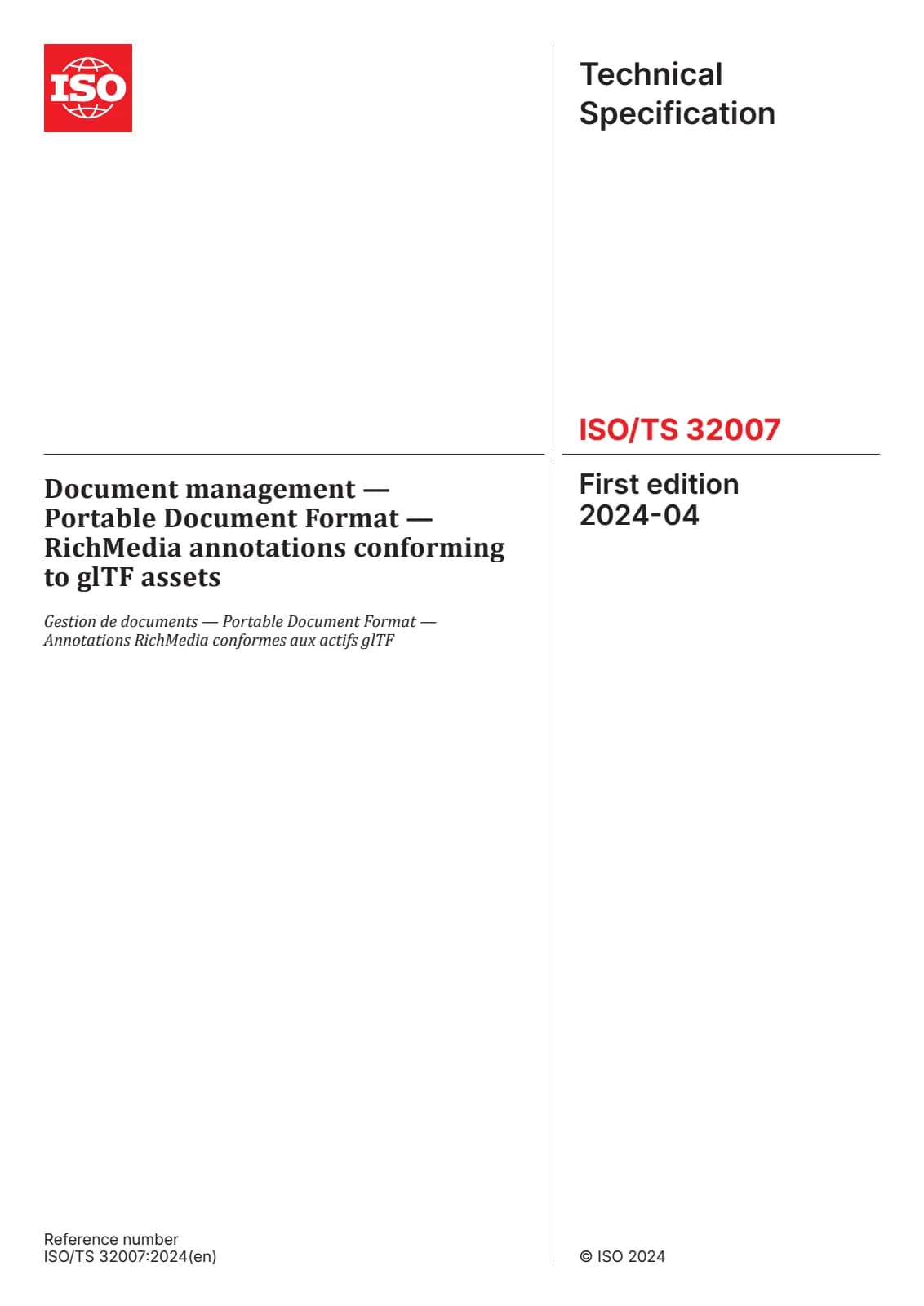 Первая страница стандарта ISO/TS 32007:2024