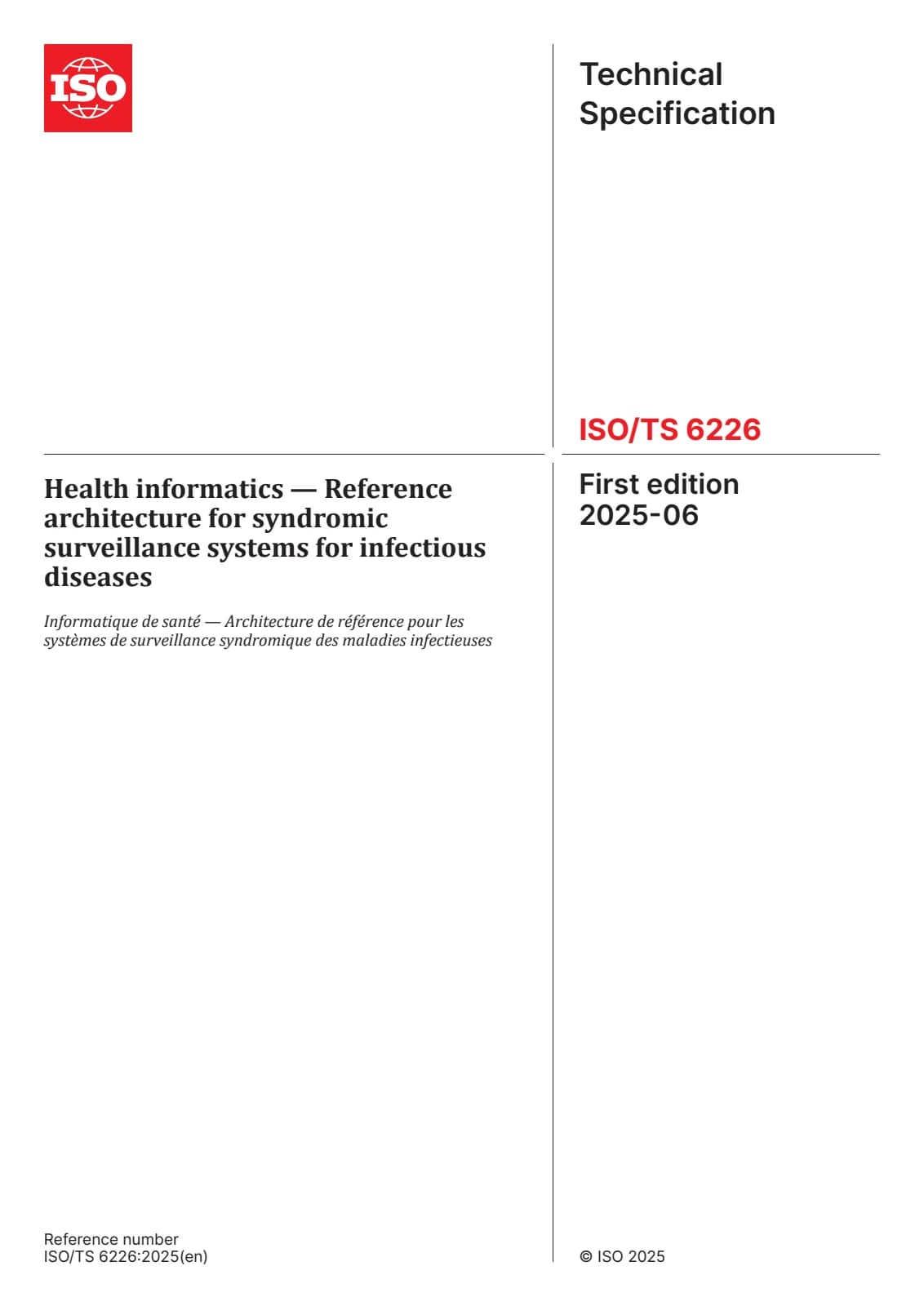 Первая страница стандарта ISO/TS 6226:2025