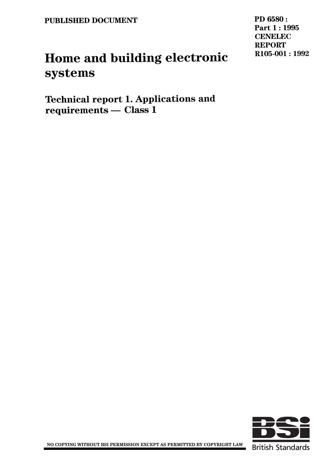 Первая страница стандарта PD 6580-1:1995