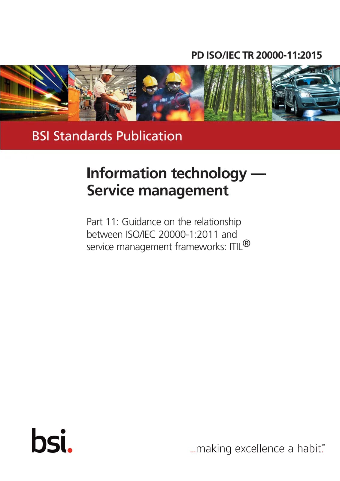 Первая страница стандарта PD ISO/IEC TR 20000-11:2015