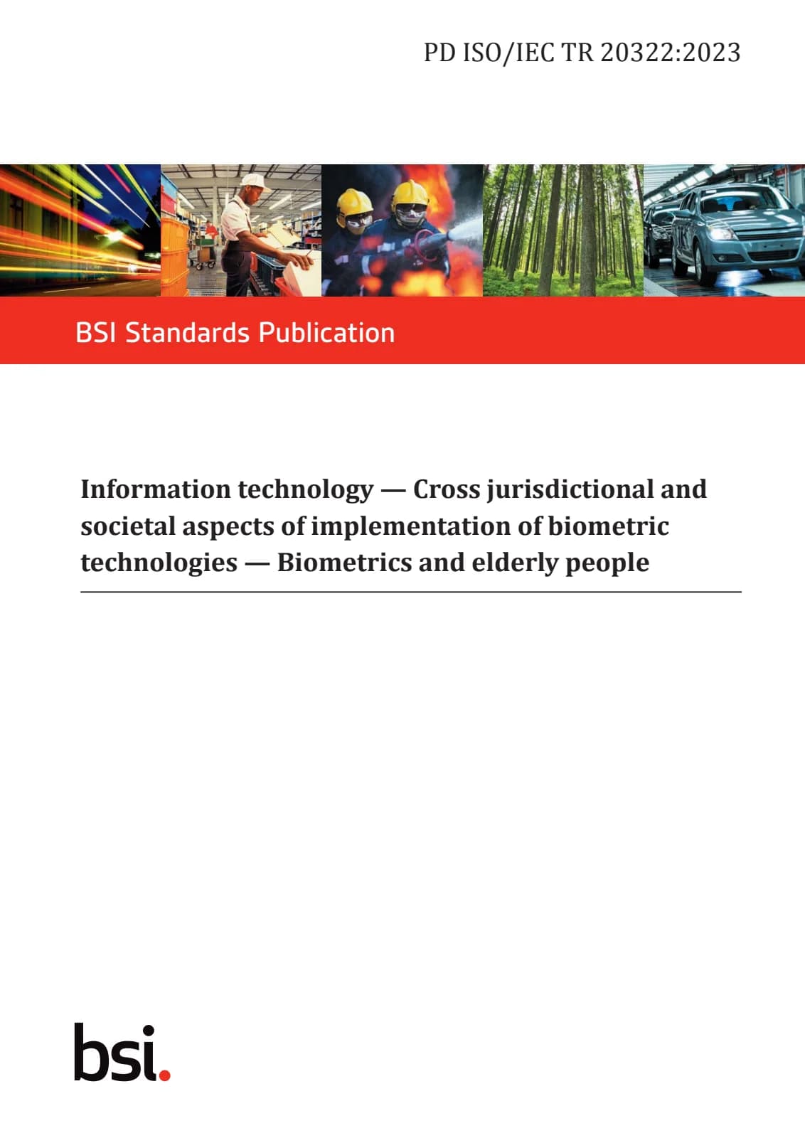 Первая страница стандарта PD ISO/IEC TR 20322:2023