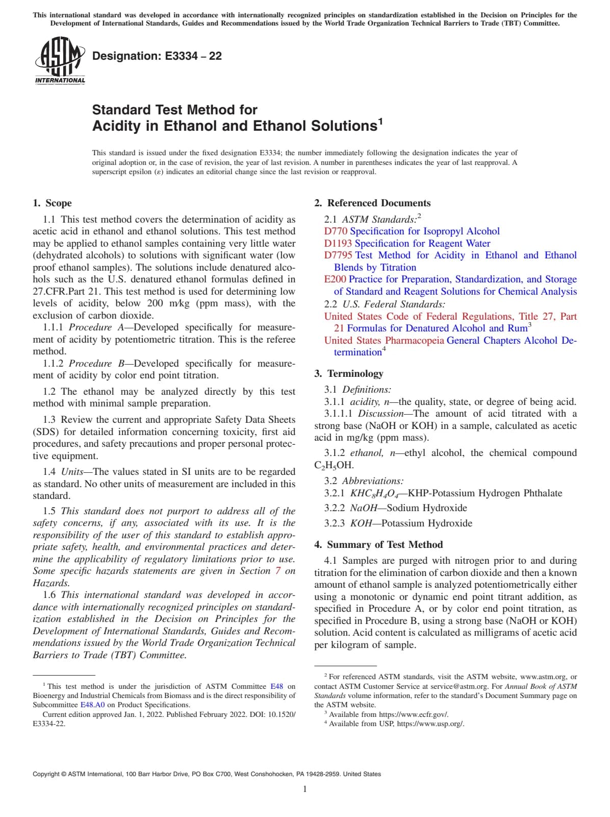 Первая страница стандарта ASTM E3334-22