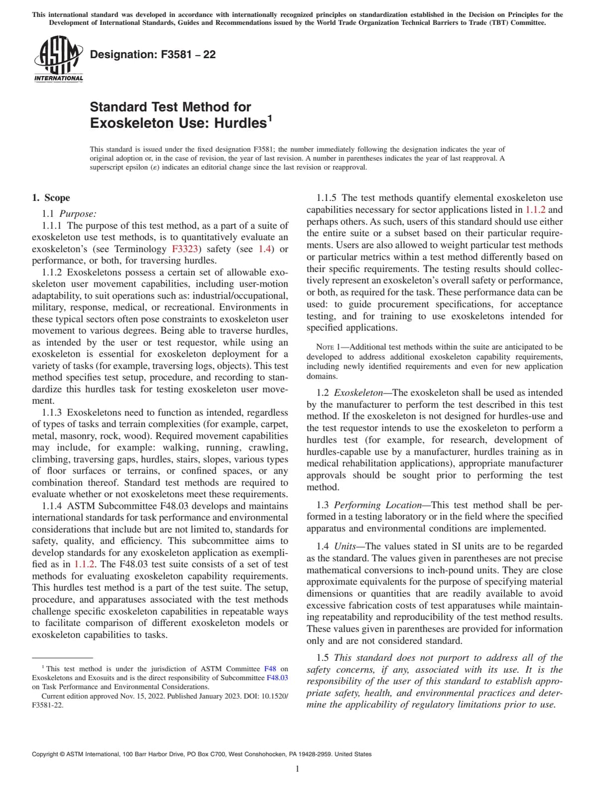 Первая страница стандарта ASTM F3581-22