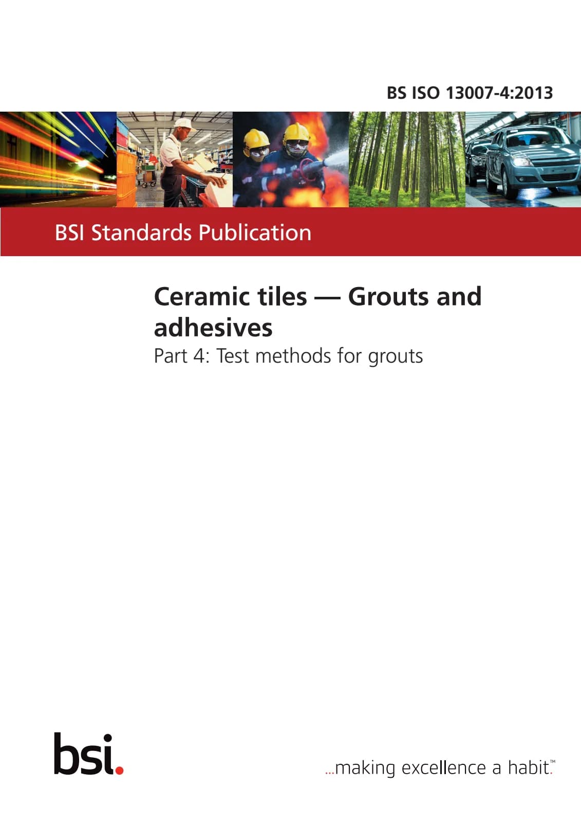 Первая страница стандарта BS ISO 13007-4:2013