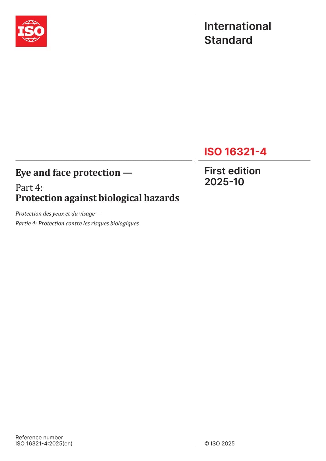 Первая страница стандарта ISO 16321-4:2025