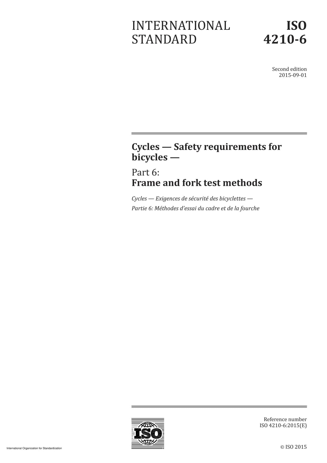Первая страница стандарта ISO 4210-6:2015