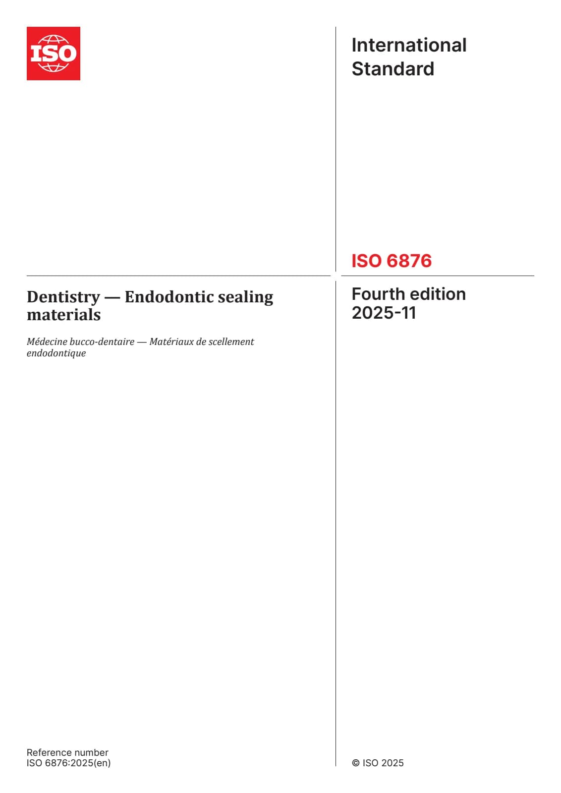 Первая страница стандарта ISO 6876:2025